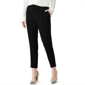 Cinq a Sept Adalie High Rise Drawstring Waist Zipped Cuffs Black Pants Medium